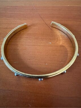 Michael Kors Gold Tone Cuff Bracelet with Silver Tone Stud Accents